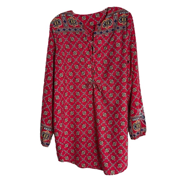 🌺NANETTE LEPORE Patterned Long Sleeve Dress Size Large -- STUNNINGLY BEAUTIFUL!🌺 - Picture 1 of 7